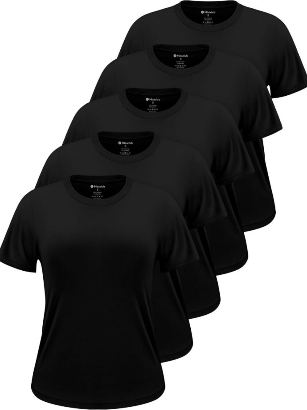 5 Pack Women's UPF 50+ Athletic Workout Tops - Dry Fit Active Tees